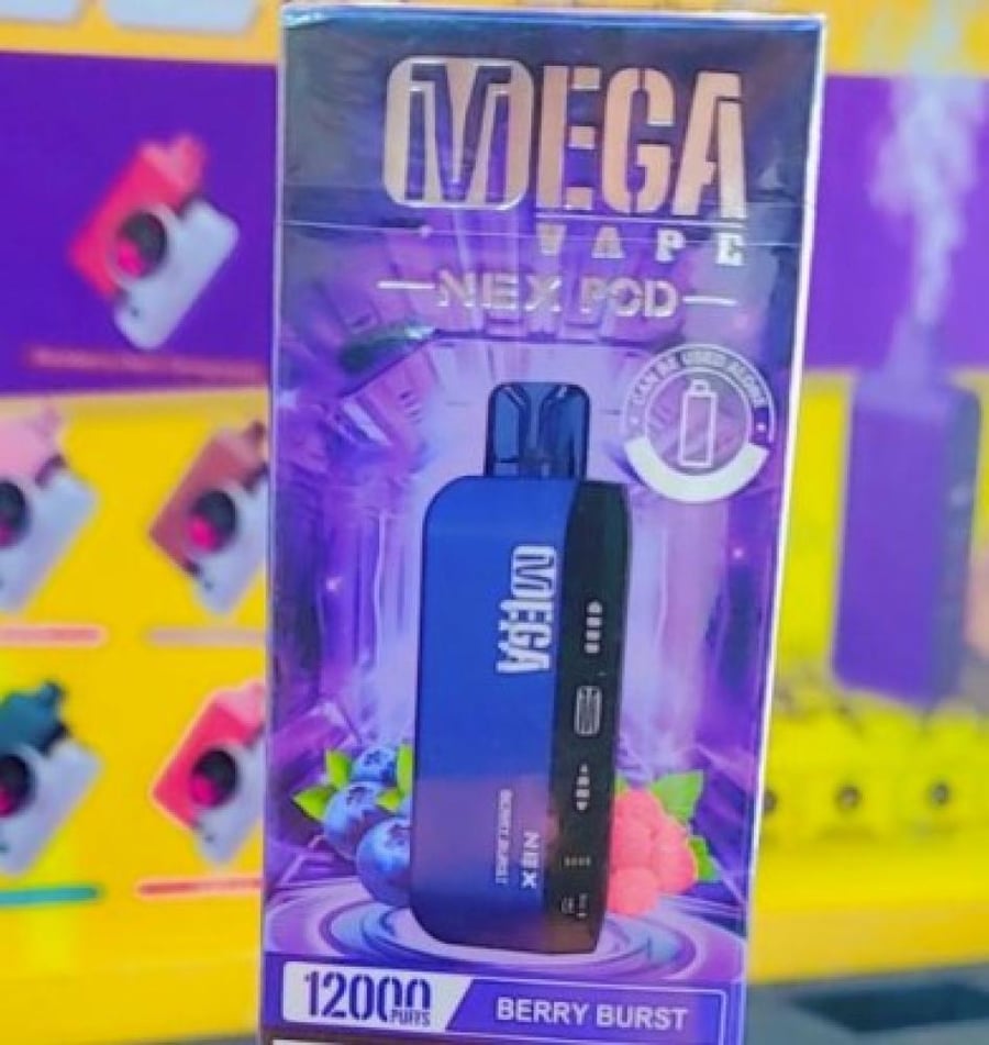 بود ميقا نيكس 12000 موشة بنكهة توت بورست MEGA NEX POD 12000 PUFFS BERR