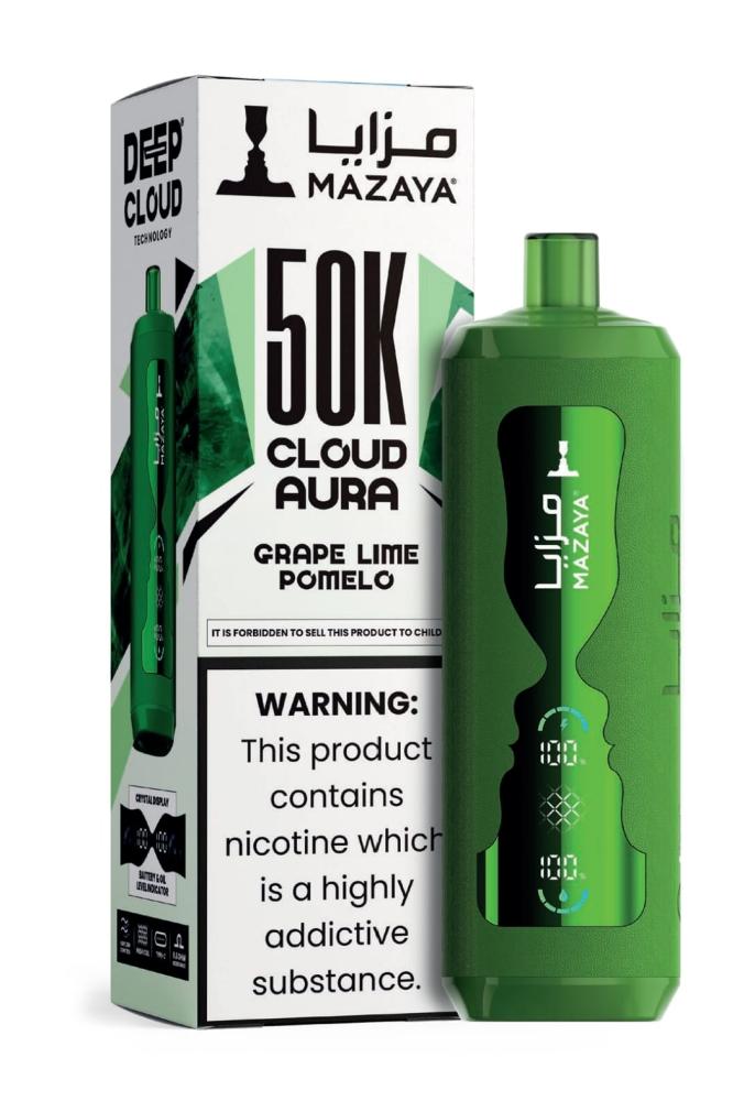 فيب مزايا كلاود اورا 50000 سحبة عنب ليمون بوميلو mazaya cloud aura 50k