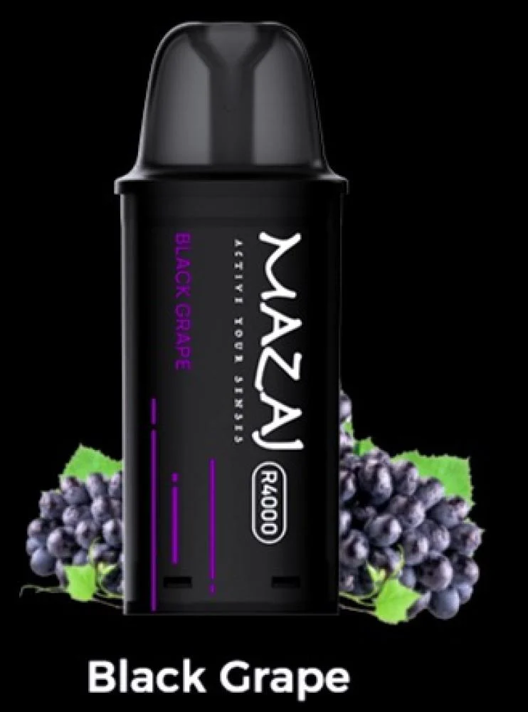 بودات مزاج ار 4000 موشة عنب اسود Mazaj R4000 PUFFS PODS BLACK GRAPE