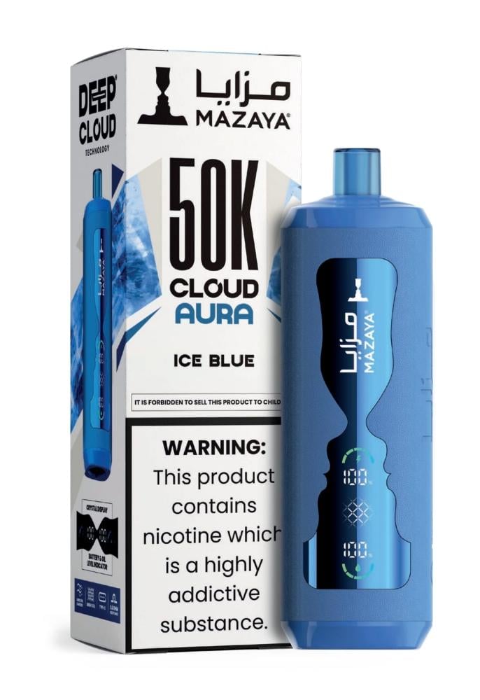 فيب مزايا كلاود اورا 50000 سحبة ايس توت ازرق mazaya cloud aura 50k puf