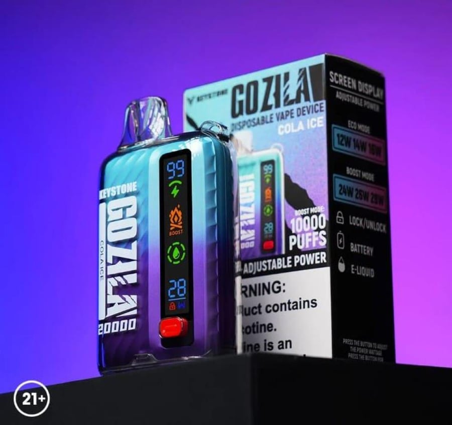 سحبة قوزيلا 20000 سحبة خوخ توت ازرق ايس GOZILA 20000 PUFFS PEACH BLUE