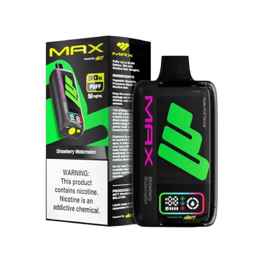 سحبة ناستي ماكس 30000 موش بطعم فراولة بطيخ - NASTY MAX 30000 PUFFS STR