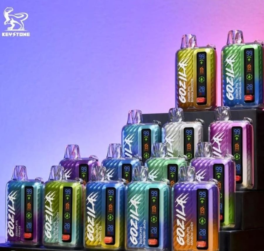سحبة قوزيلا 20000 سحبة خوخ ايس GOZILA 20000 PUFFS PEACH ICE
