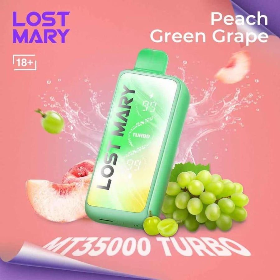 سحبة لوست ماري 35000 موشة خوخ وعنب اخضر Lost Mary TURBO 35000 PUFFS PE