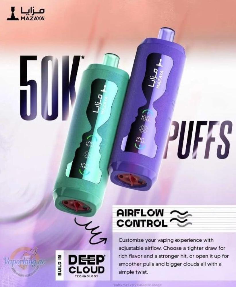 فيب مزايا كلاود اورا 50000 سحبة عصير تفاح mazaya cloud aura 50k puffs