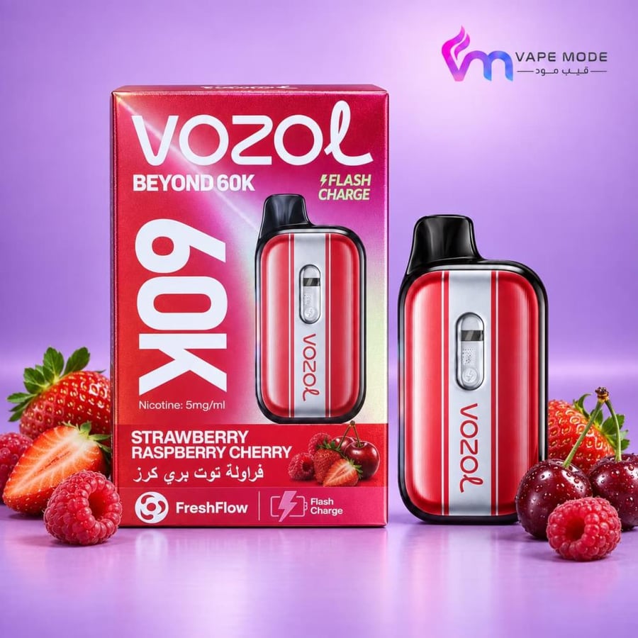 سحبة فوزول بيوند 60000 فراولة رازبيري كرز VOZOL BEYOND 60K