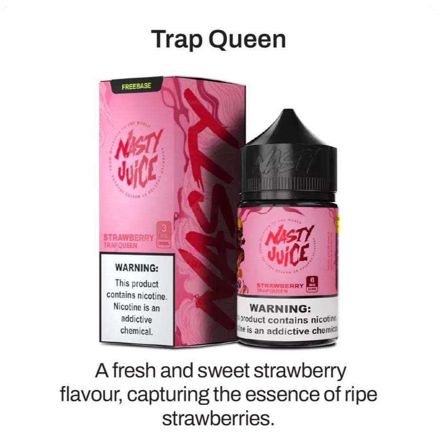 نكهة ناستي تراب كوين بطعم الفروالة بالنعناع 60 مل NASTY TRAP QUEEN MIN