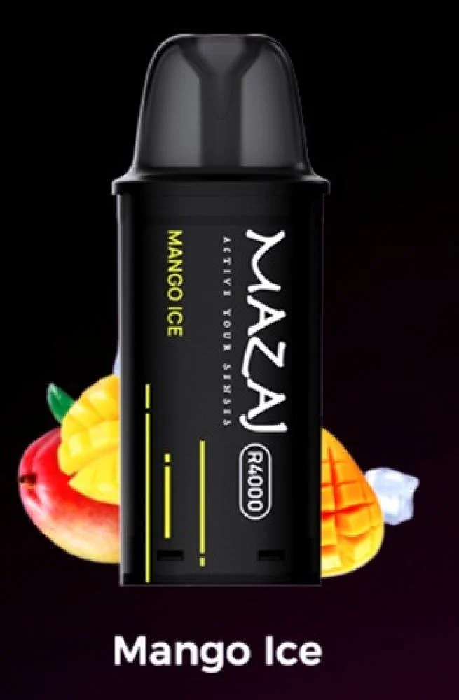 بودات مزاج ار 4000 موشة مانجو ايس Mazaj R4000 PUFFS PODS MANGO ICE