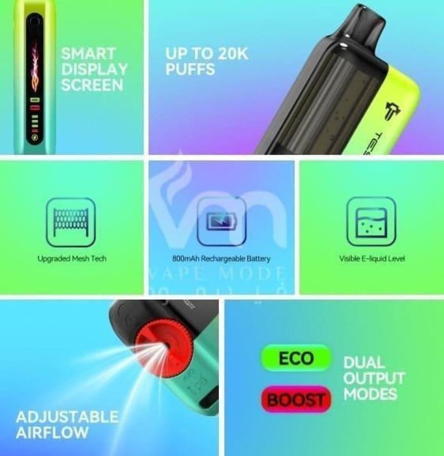 تسلا بار اكس تي 20 الف سحبة باشن فروت TESLA BAR XT 20K PUFFS PASSION F
