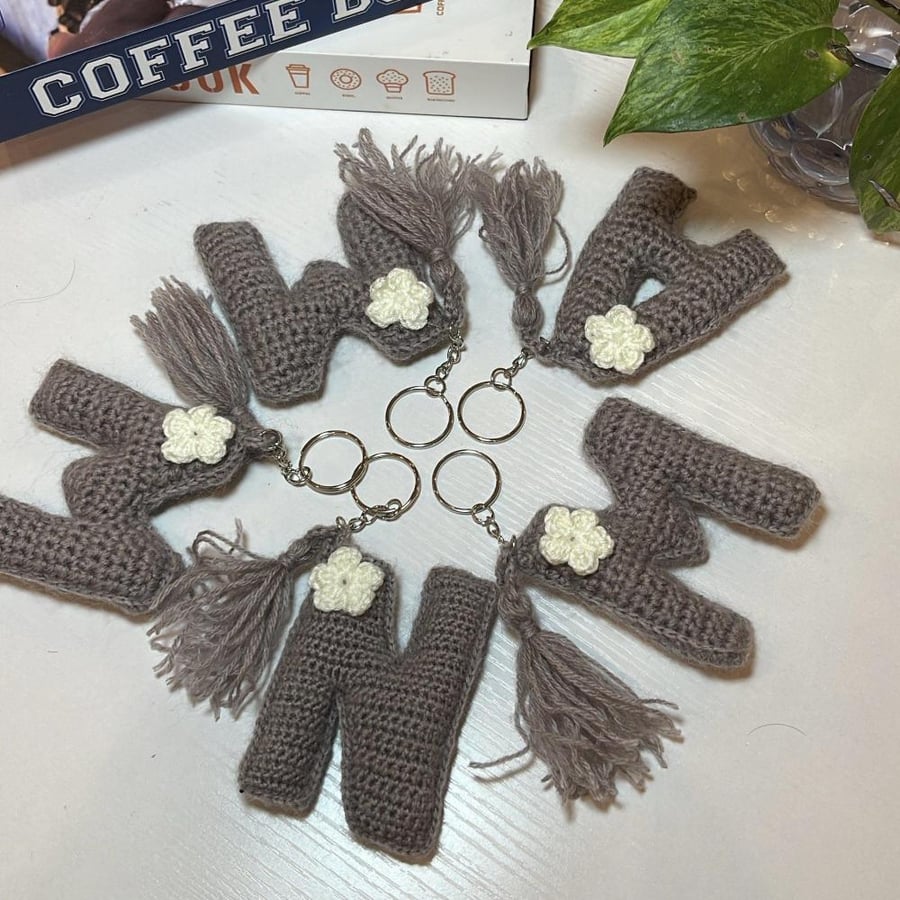 Handmade crochet letter pendant