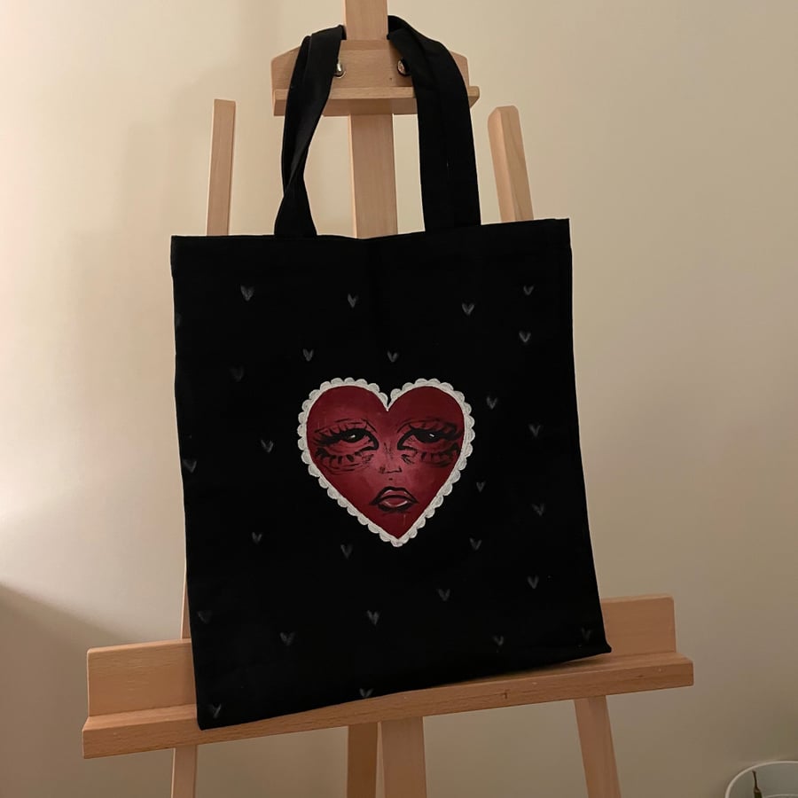 Hand painted tote bag