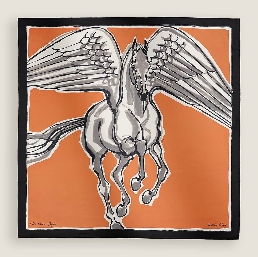 Hermès Libre Comme Pegase scarf 90