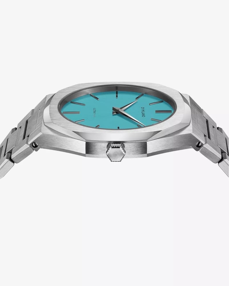 D1 MILANO Light Blue Ultra Thin Bracelet 38mm Stainless Steel Quartz Watch