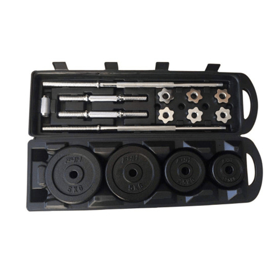 شنطة اوزان 50 كيلو Dumbbells & Barbell Set