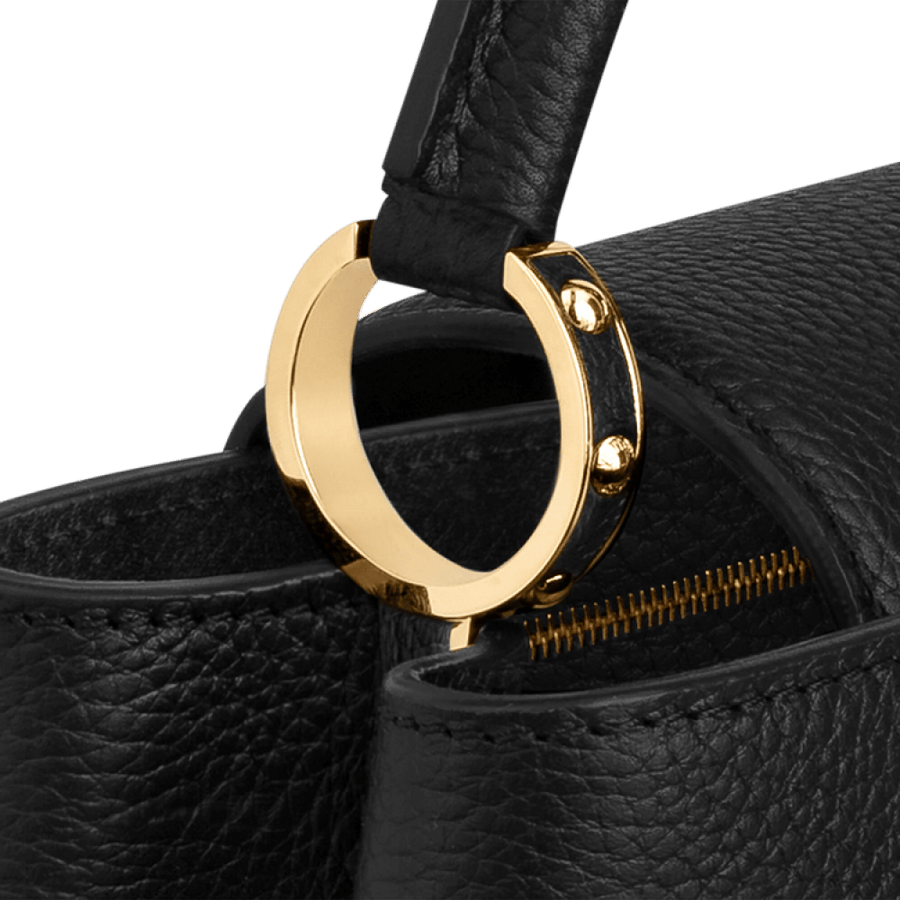 LOUIS VUITTON CAPUCINES BB TAURILLON جلد أسود