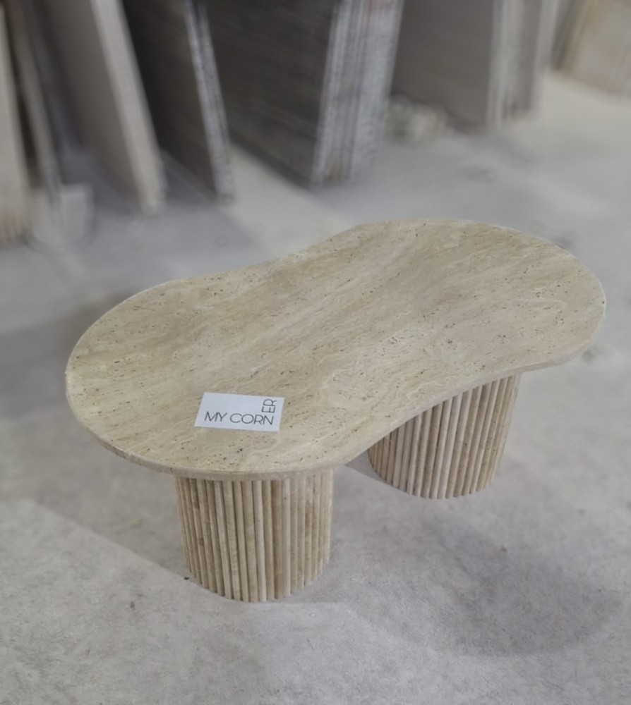 Traventino table with innovative design