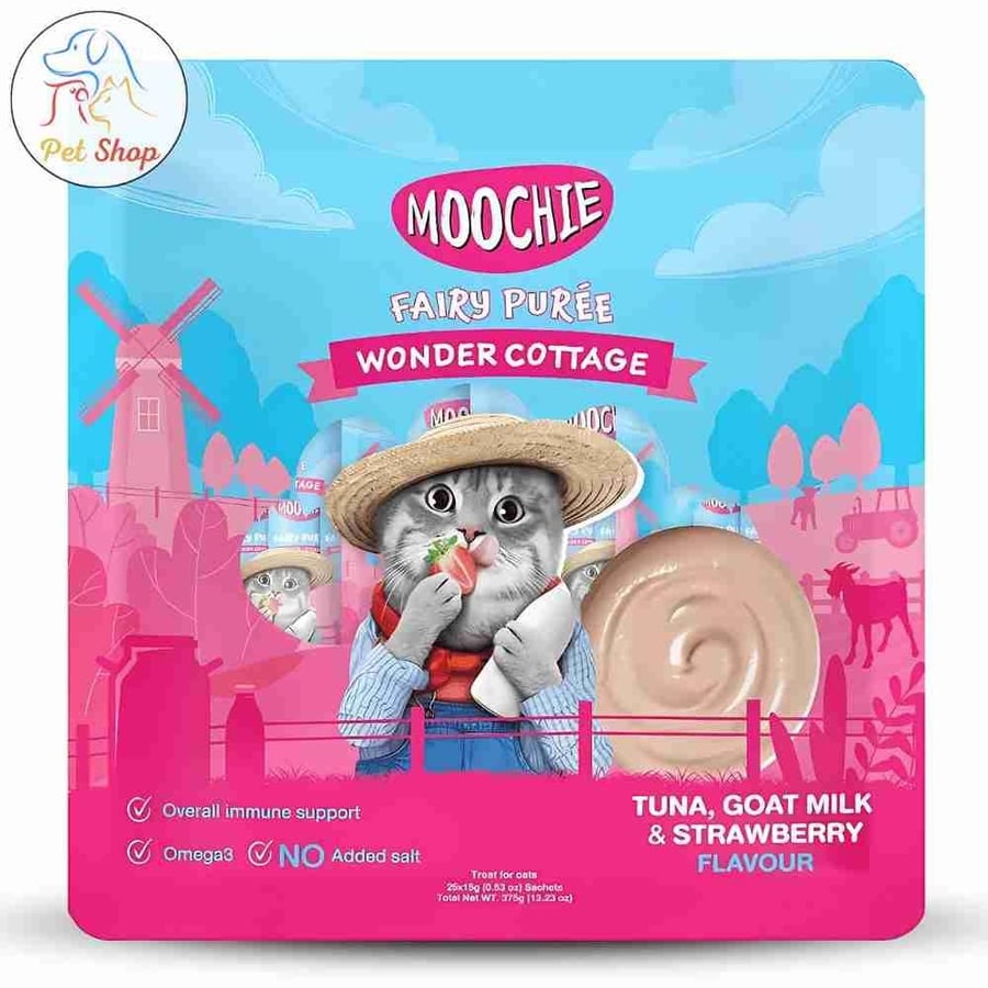 Mochi Treats Tuna, Goat Milk & Strawberry Flavor for Cats 5*15g