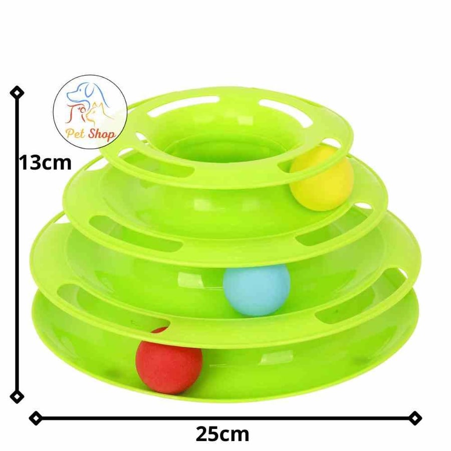 Multi-layer interactive cat toy with moving balls