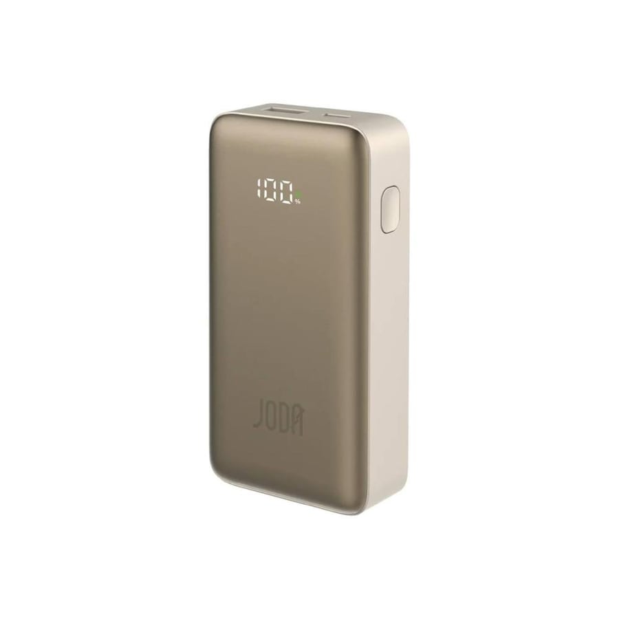 جودا باور بانك بسعة  10000 ميلي امبير بقوة 30 واط +لون بني  مع منفذين USB-C و USB-A