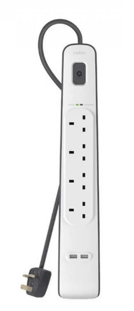 بيلكن surge protector توصيله 4 مداخل مع مدخلين USB