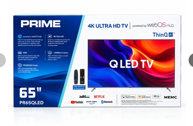 شاشة برايم 65 بوصة سمارت 4K WebOS QLED موديل PR65QLED