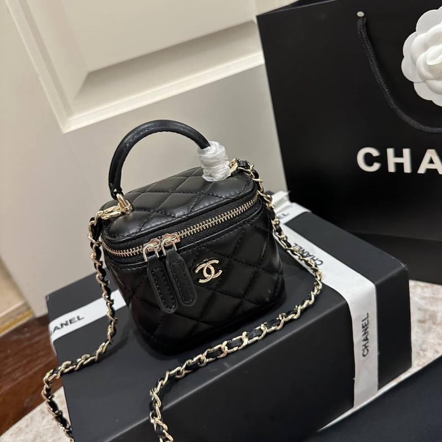 Chanel Mini Vanity Shoulder with Gold Metal