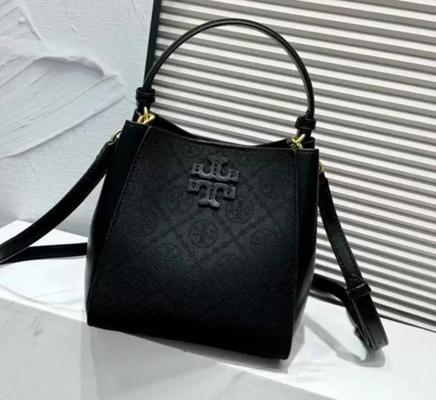 Tory Burch McGraw Small Tan Leather Bucket Bag