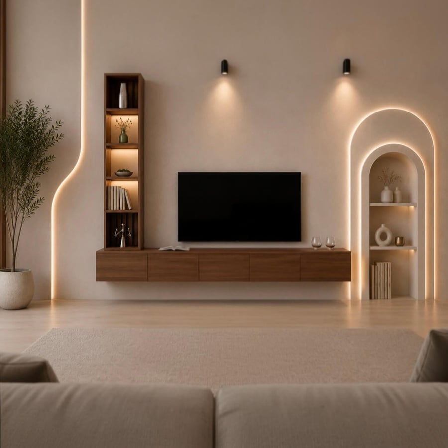 TV stand, brown color, model gold 2