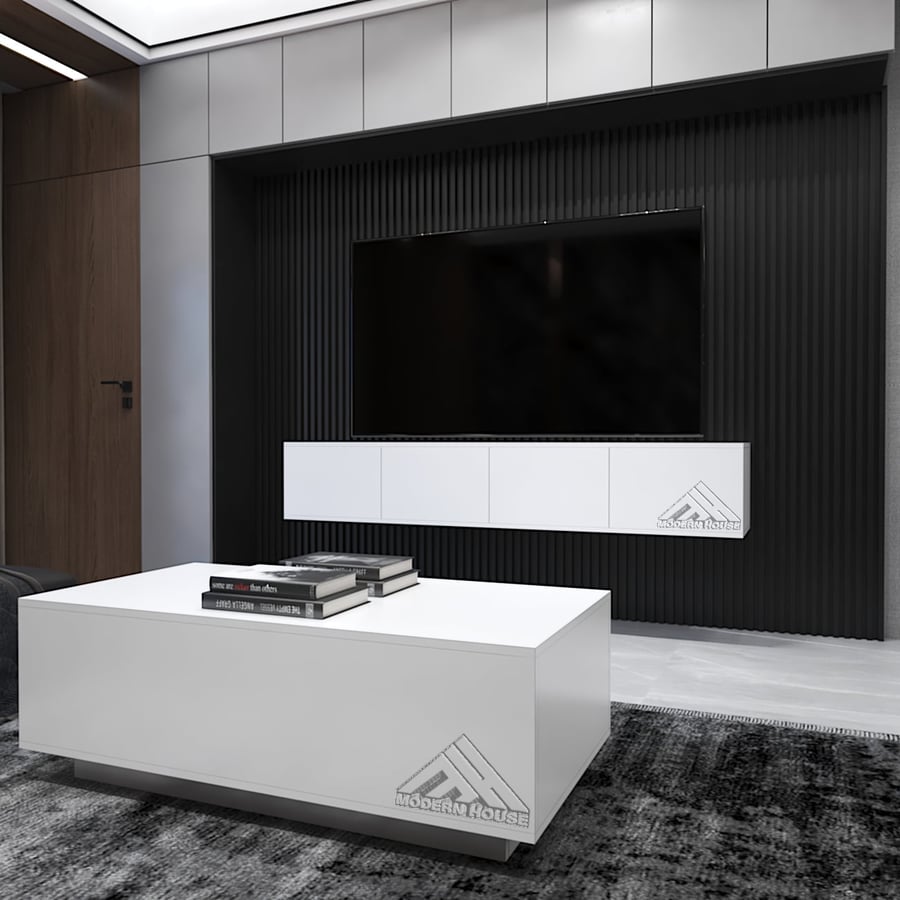 TV table set (2 meters) and the center of the Lusy model, white