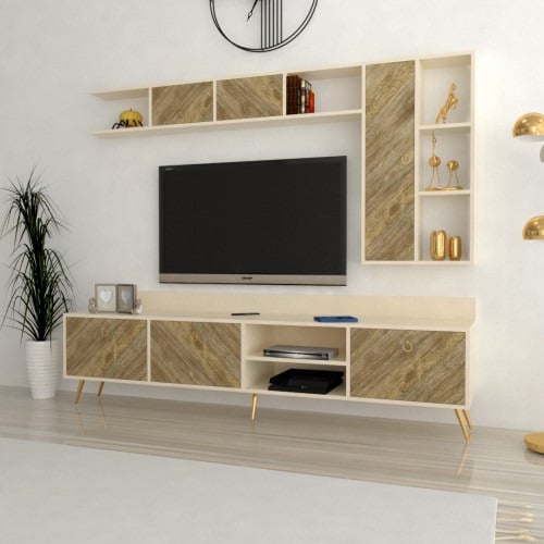 SH50 wooden and beige table set