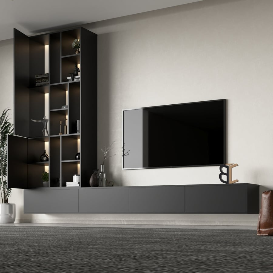 Black TV stand - Victorya model