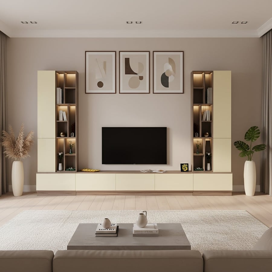 EX Wooden TV Stand with Beige - Model Tv61