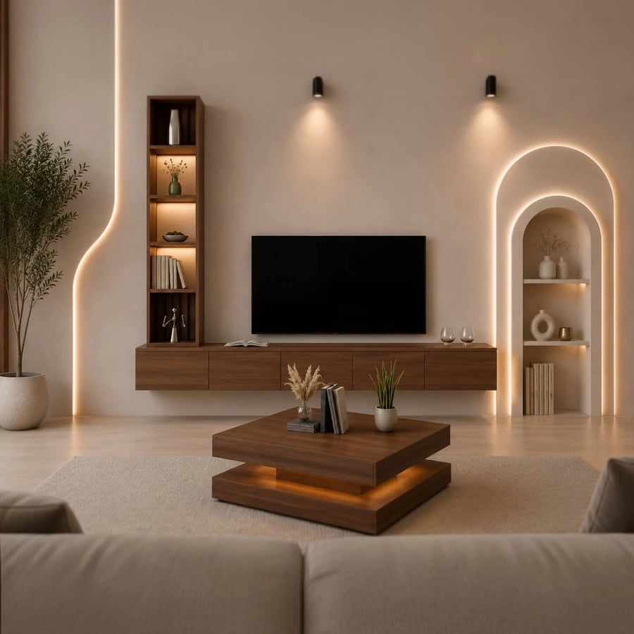 TV stand, brown color, model gold 2