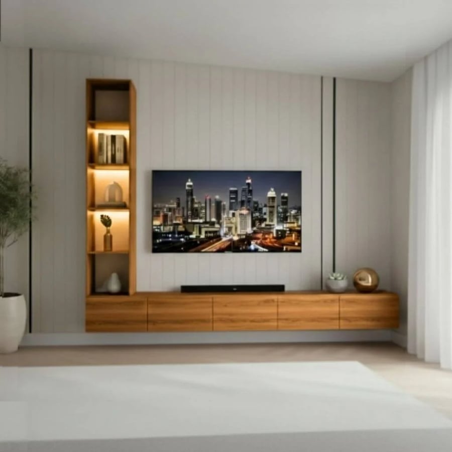 TV stand, brown color, model gold 2