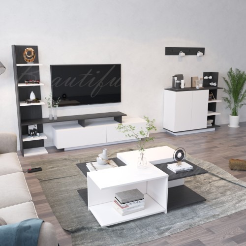 Dark gray and white table set A - Panella model