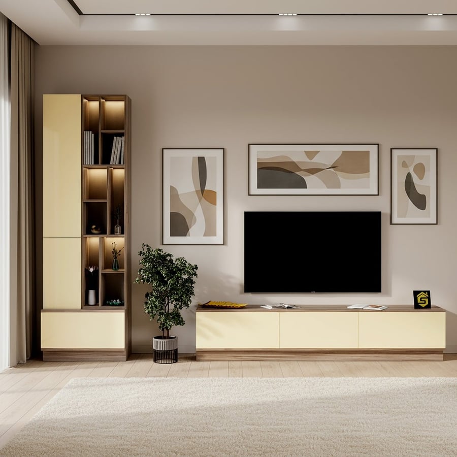 EX Wooden TV Stand with Beige - Model Tv61