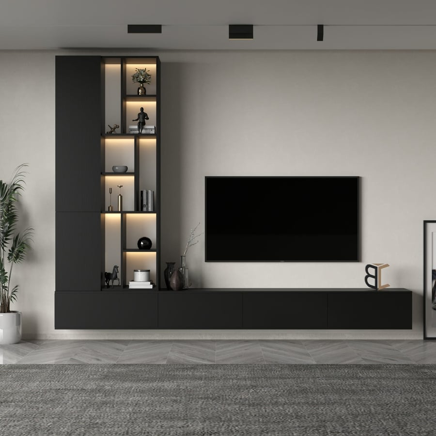 Black TV stand - Victorya model