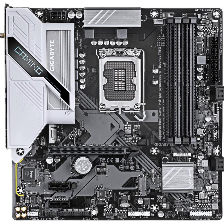 جيجابايت B760M GAMING PLUS WIFI DDR4 مذربود مقبس LGA1700 لمعالجات انتل