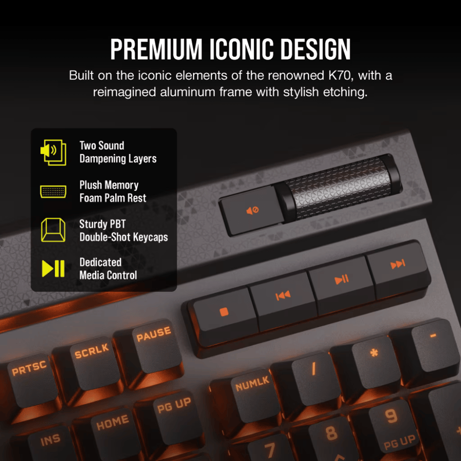 كورسير K70 MAX RGB كيبورد العاب بسويتش Corsair MGX مغناطيسي-ميكانيكي
