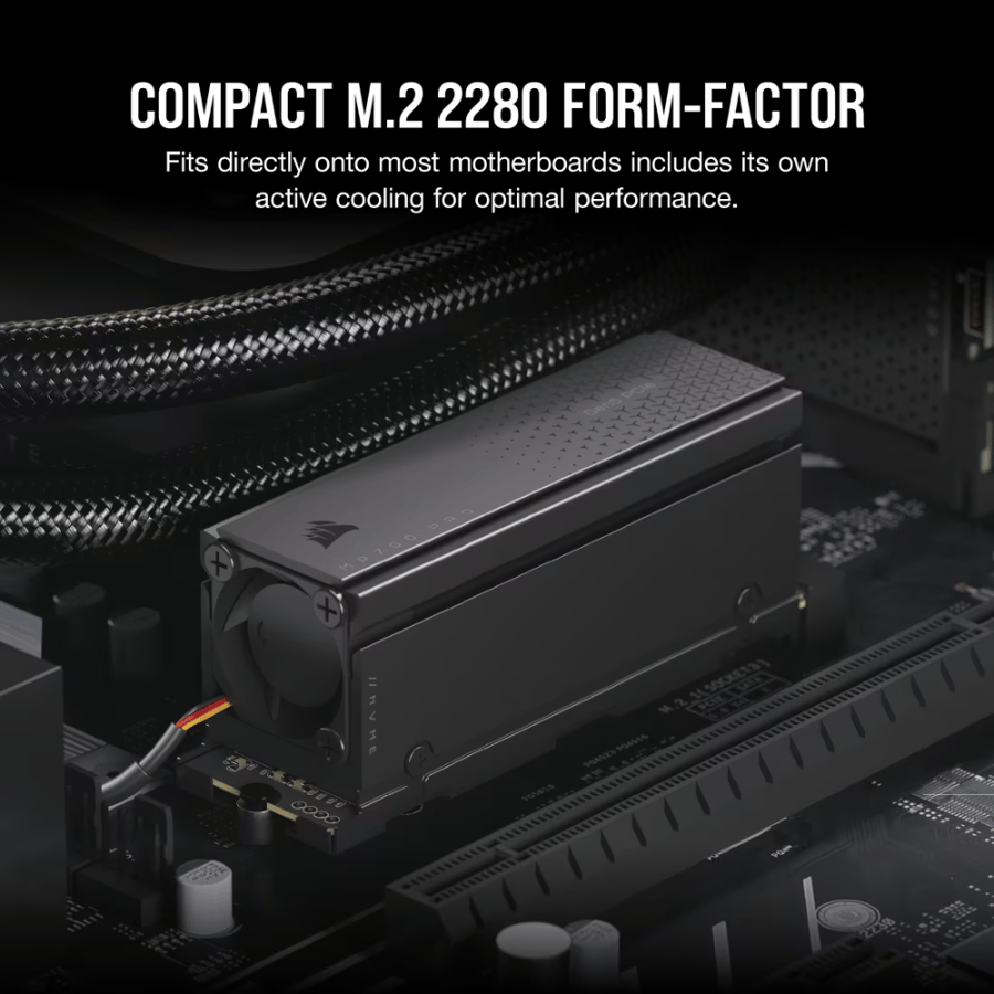 كورسير PCIe Gen5 x4 NVMe 2.0 M.2 MP700 PRO اس اس دي مع مبرد هوائي