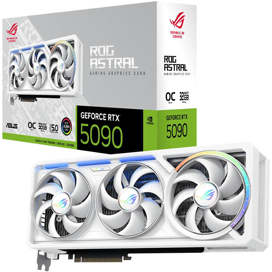 اسوس ROG Astral GeForce RTX 5090 32GB GDDR7 White OC Edition كرت شاشة