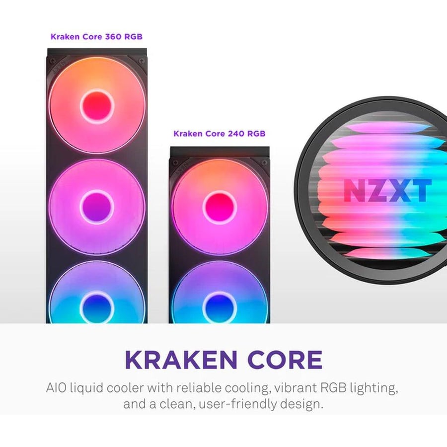 ان زد اكس تي Kraken Core 360 RGB مبرد مائي للمعالج 360mm بإضاءة ARGB