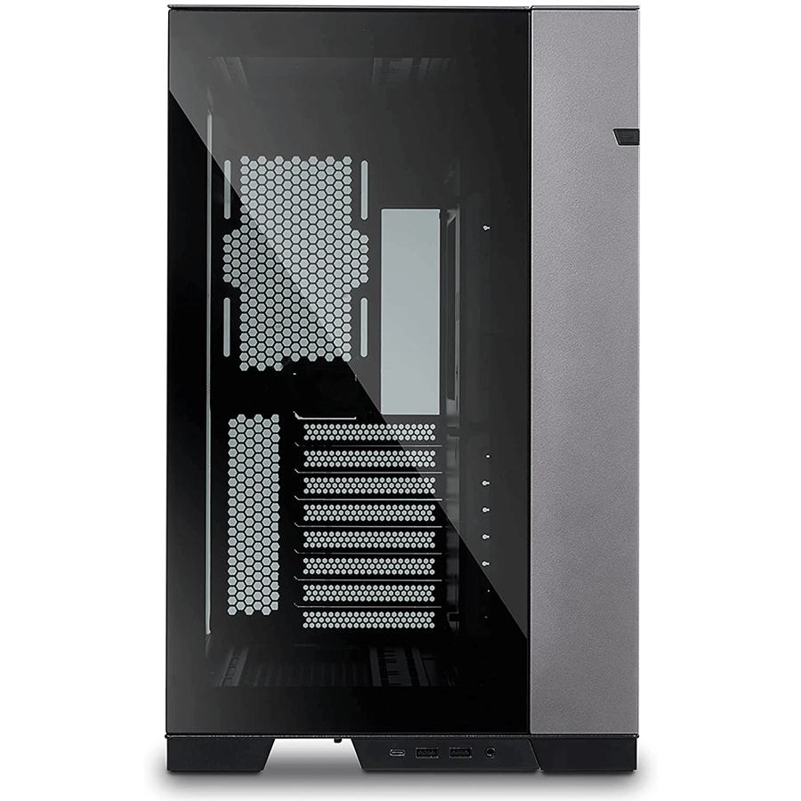 ليان لي O11 Dynamic Tempered Glass كيس بحجم ATX MID-Tower - رمادي