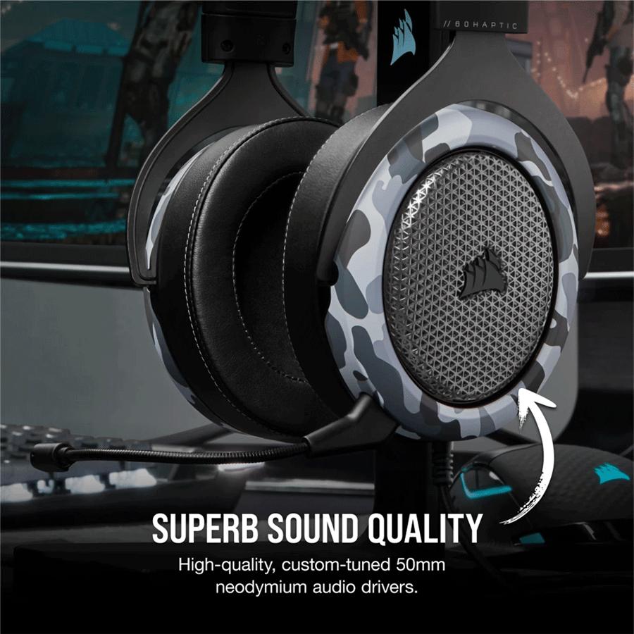 كورسير HS60 HAPTIC Stereo سماعة رأس للالعاب
