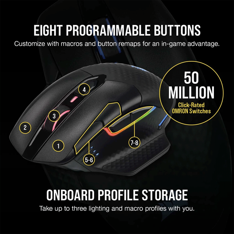 كورسير DARK CORE RGB PRO Wireless ماوس للالعاب لاسلكي - اسود