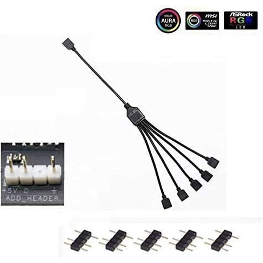 كولر ماستر ARGB 1-to-5 Splitter Cable موزع لاضاءة ARGB