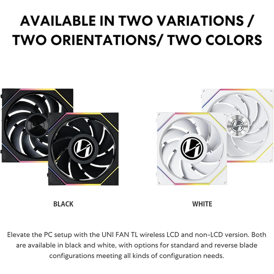 ليان لي UNI FAN TL120 LCD Wireless طقم 3 مراوح مع جهاز تحكم لاسلكي