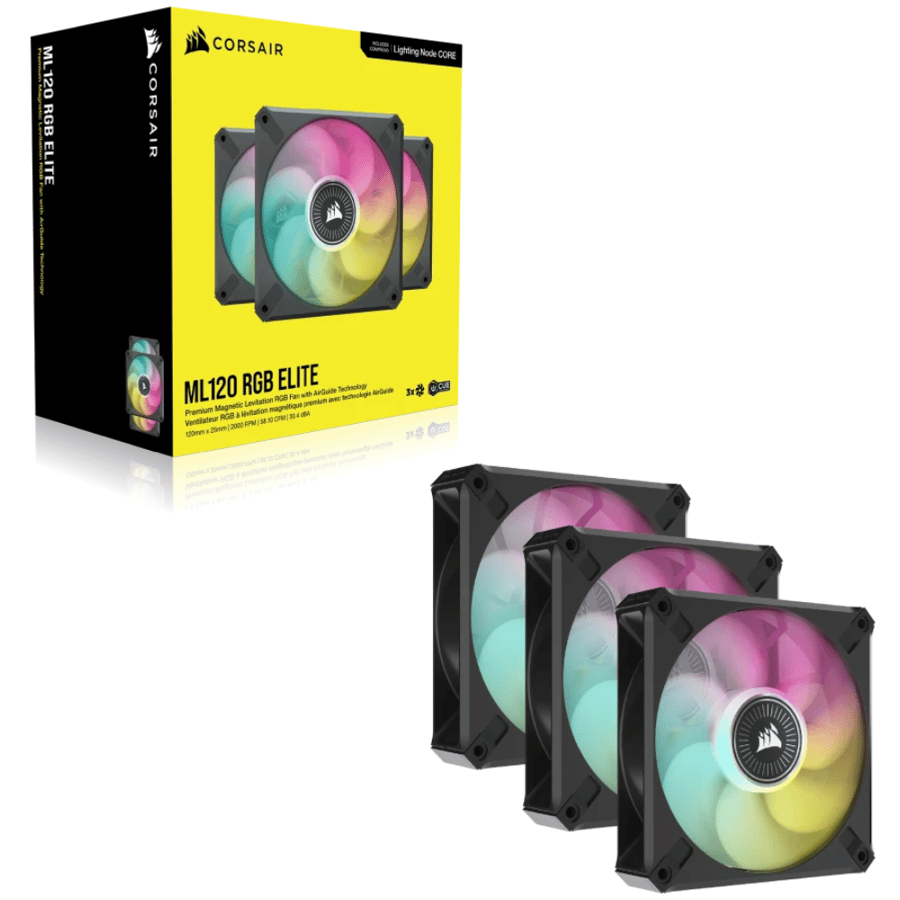 Corsair iCUE ML120 RGB ELITE Premium Magnetic 120mm PWM Triple Fan Kit