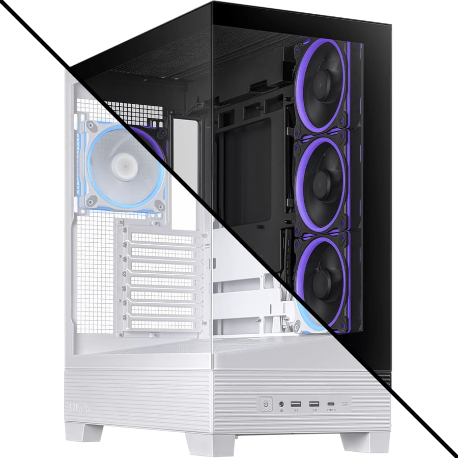 اسوس A31 Plus TG ARGB كيس بي سي بحجم ATX Mid Tower مع 4 مراوح ARGB
