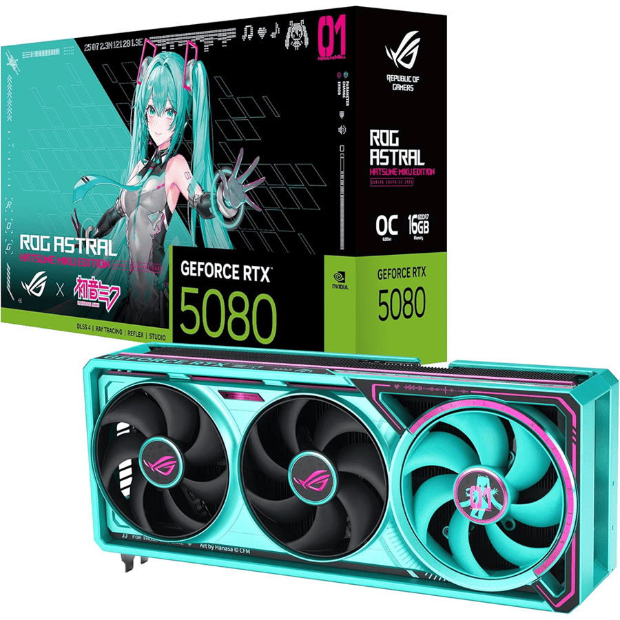 اسوس ROG Astral GeForce RTX 5080 16GB GDDR7 OC HATSUNE MIKU EDITION
